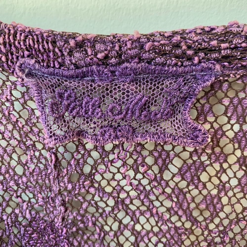Purple sheer button up blouse - Picture 3 of 3